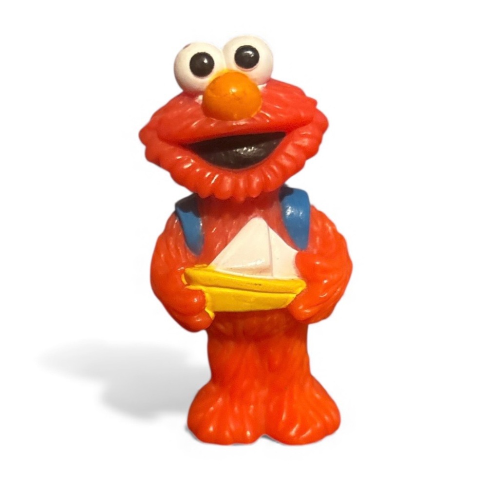 Vintage Elmo With Backpack Plastic 3 In Sesame Street - Picture 3 of 5